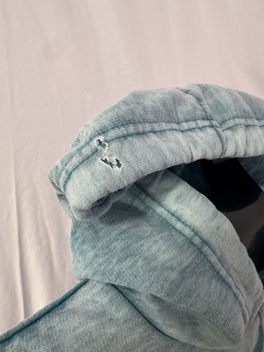 Aeropostale Teal Burnout Hoodie Women's XL 1987 W 34th NYC Back Embroidery Y2K - Picture 6 of 6